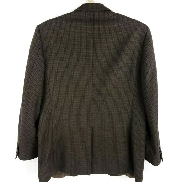 Ralph Lauren Brown Check Wool Two Button Single Vent Blazer Jacket Mens 43R - Picture 6 of 7